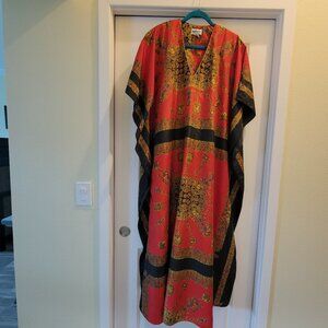 One size Classic‎ Kaftan Maxi long beach flowy house dress red black gold